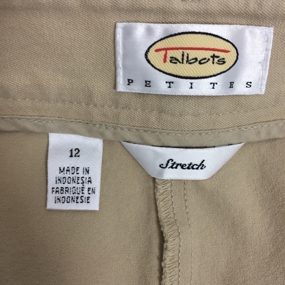 Talbots Petites Pants Womens 12 Beige Stretch Dress Pants High Waisted - Picture 7 of 13